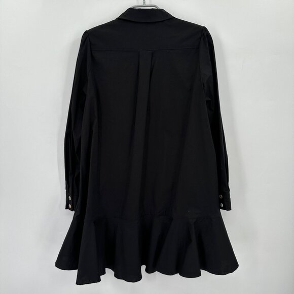 Tuckernuck Women's Black Callahan Shirt Dress Ruffle Hem Swing Style sz S NWOT - Picture 4 of 7